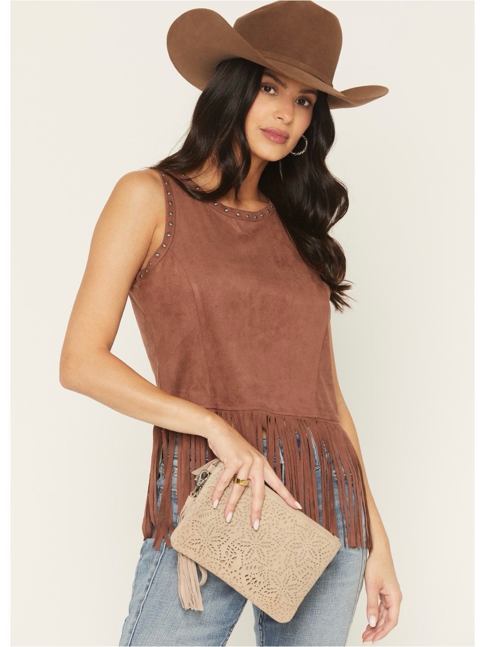 NWT~Shyanne perforated leather clutch/wristlet